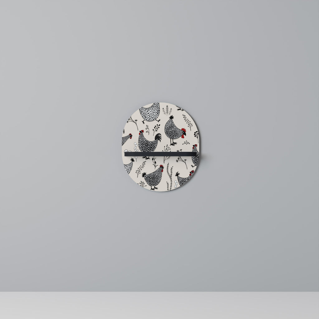 HAPPY HENS Prateleira Oval Decorativa em Acabamento Preto