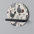 HAPPY HENS Prateleira Redonda Decorativa em Acabamento Preto