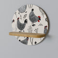 HAPPY HENS Prateleira Redonda Decorativa em Efeito Carvalho