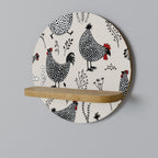 HAPPY HENS Prateleira Redonda Decorativa em Efeito Carvalho