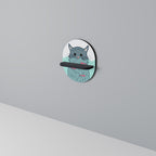 CAT SPLASH Prateleira Oval Decorativa em Acabamento Preto