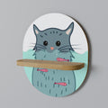 CAT SPLASH Prateleira Oval Decorativa em Efeito Carvalho
