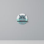 CAT SPLASH Round Art Shelf In Black Finish