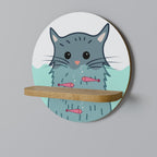 CAT SPLASH Prateleira Redonda Decorativa em Efeito Carvalho