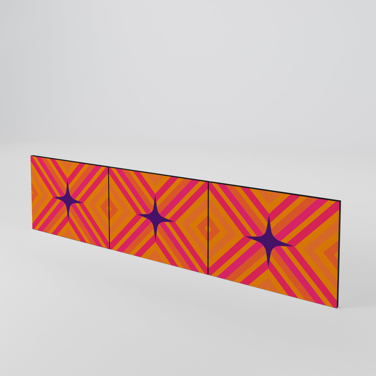 GEOMETRIC BRILLIANCE Conjunto de 3 Portas para Móvel de TV