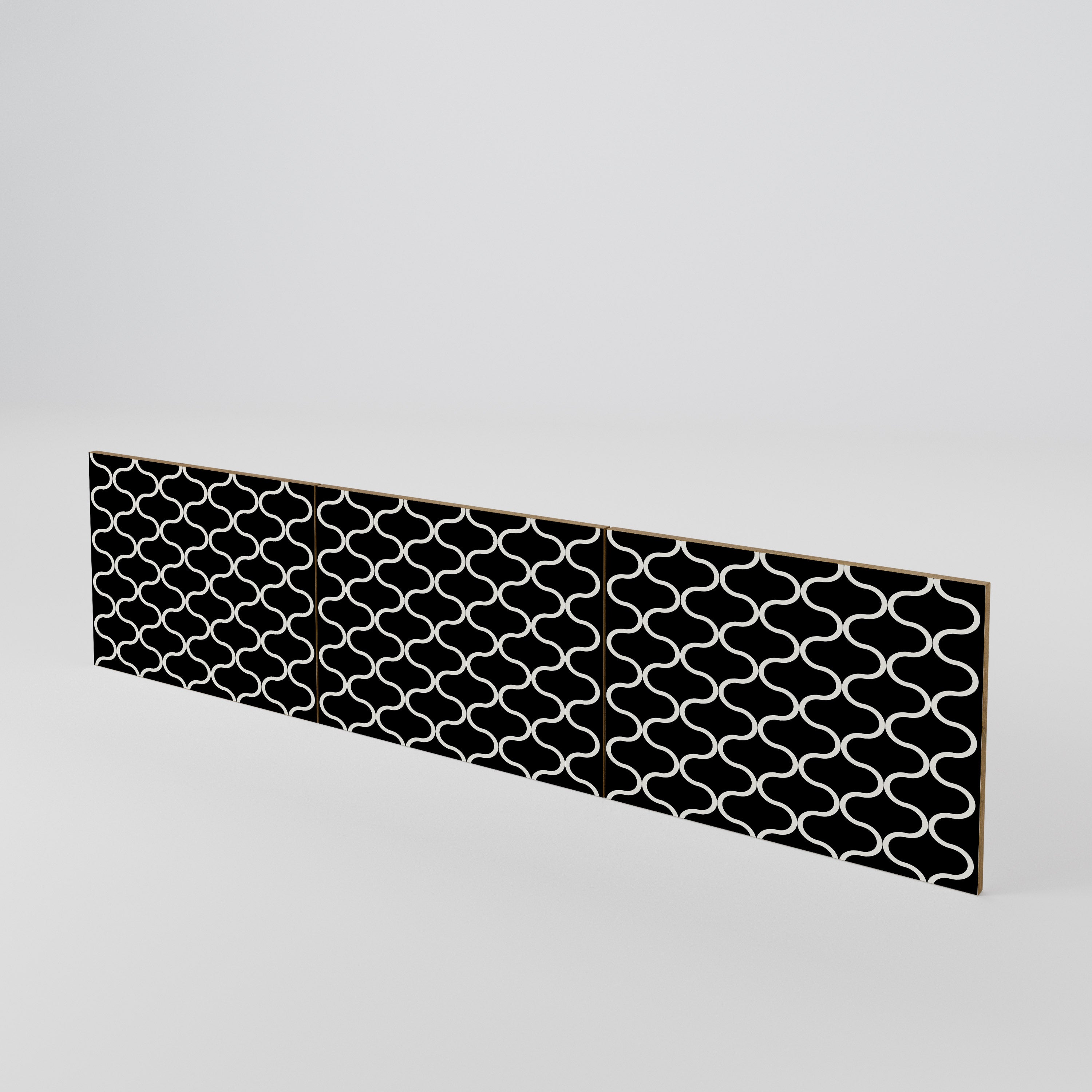 TESSELATED BLACKNESS 3-Piece TV Cabinet Door Set