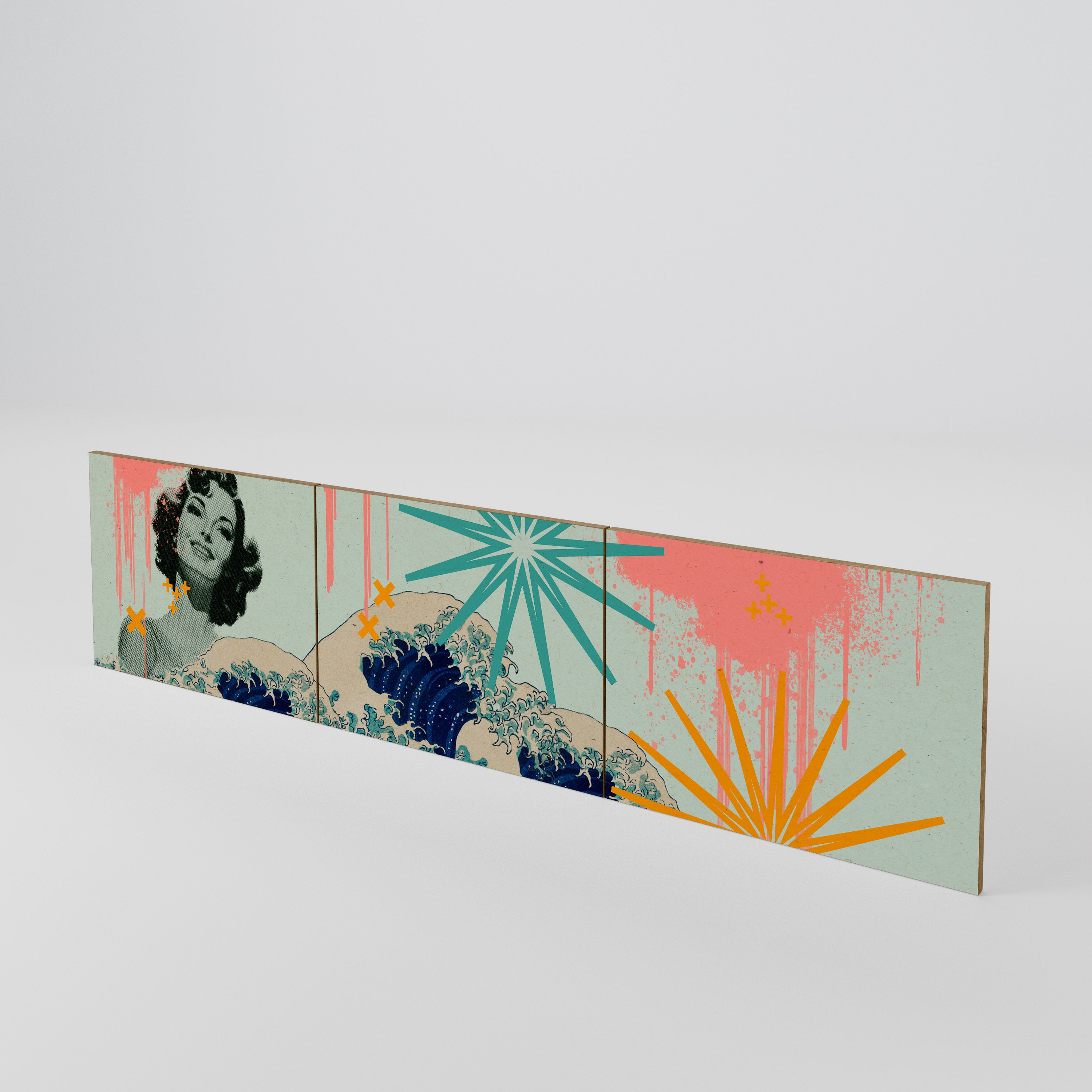 KANAGAWA BEAUTY Conjunto de 3 Portas para Móvel de TV