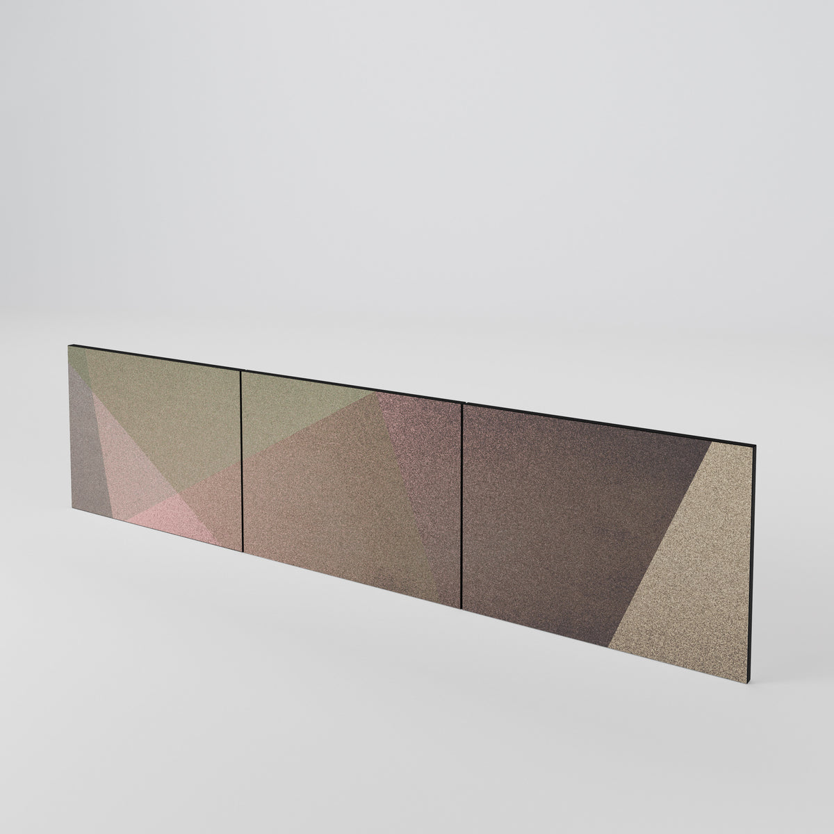 BEIGE GEOMETRY 3-Piece TV Cabinet Door Set