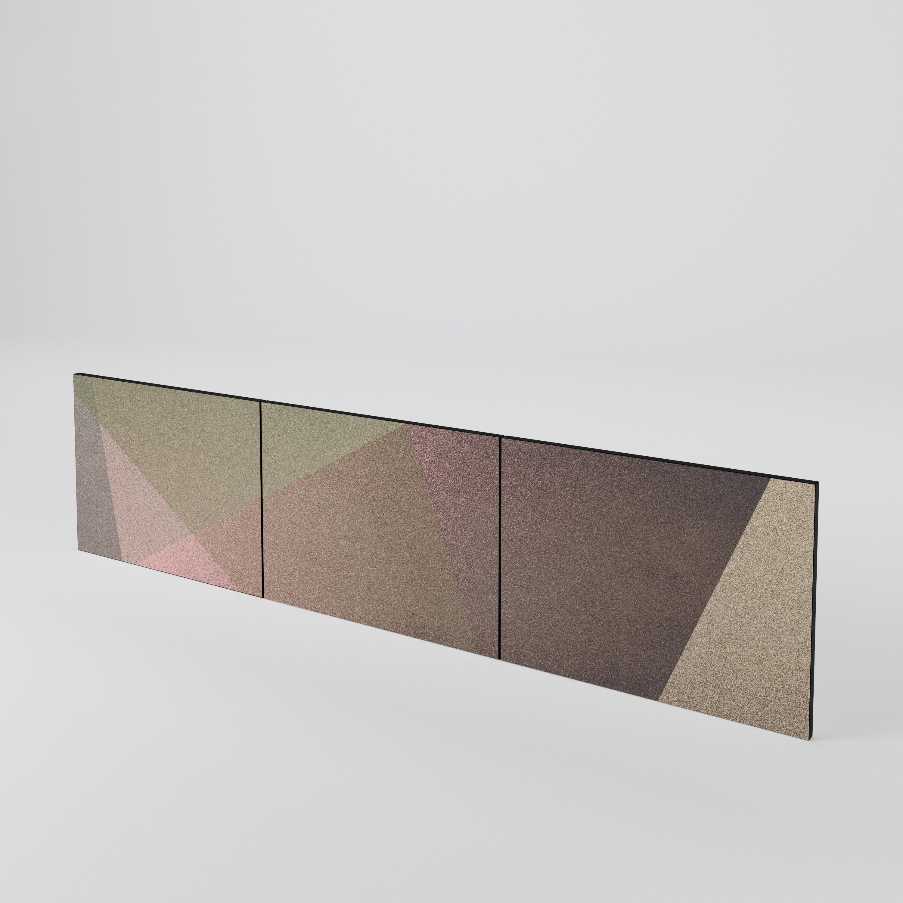 BEIGE GEOMETRY Conjunto de 3 Portas para Móvel de TV