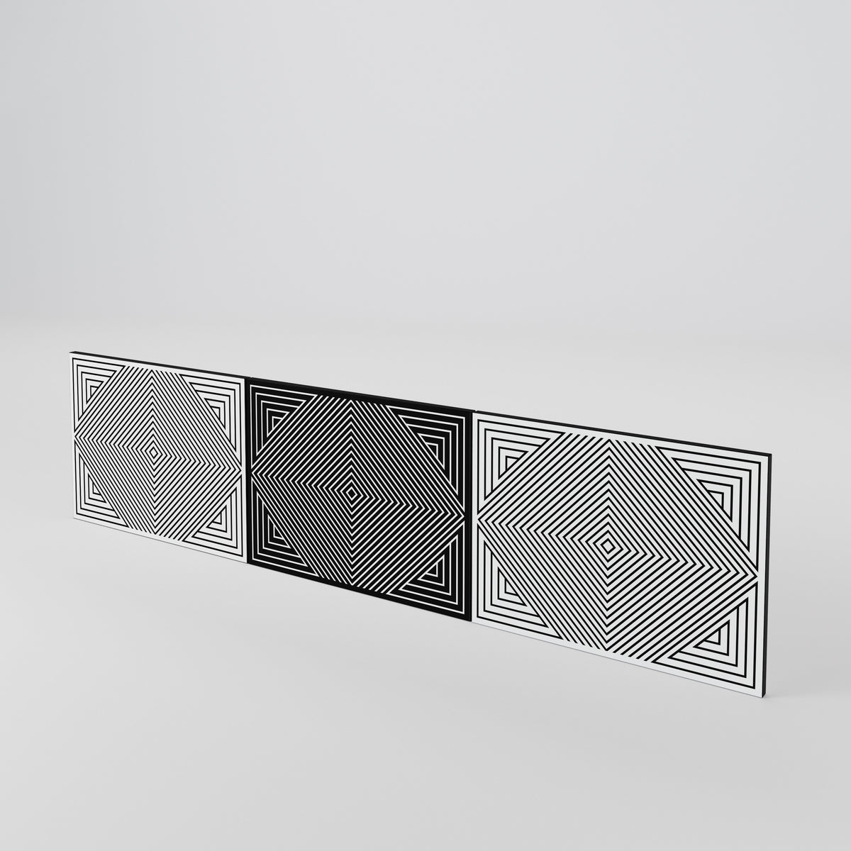 POLYGON ILLUSION 3-Piece TV Cabinet Door Set