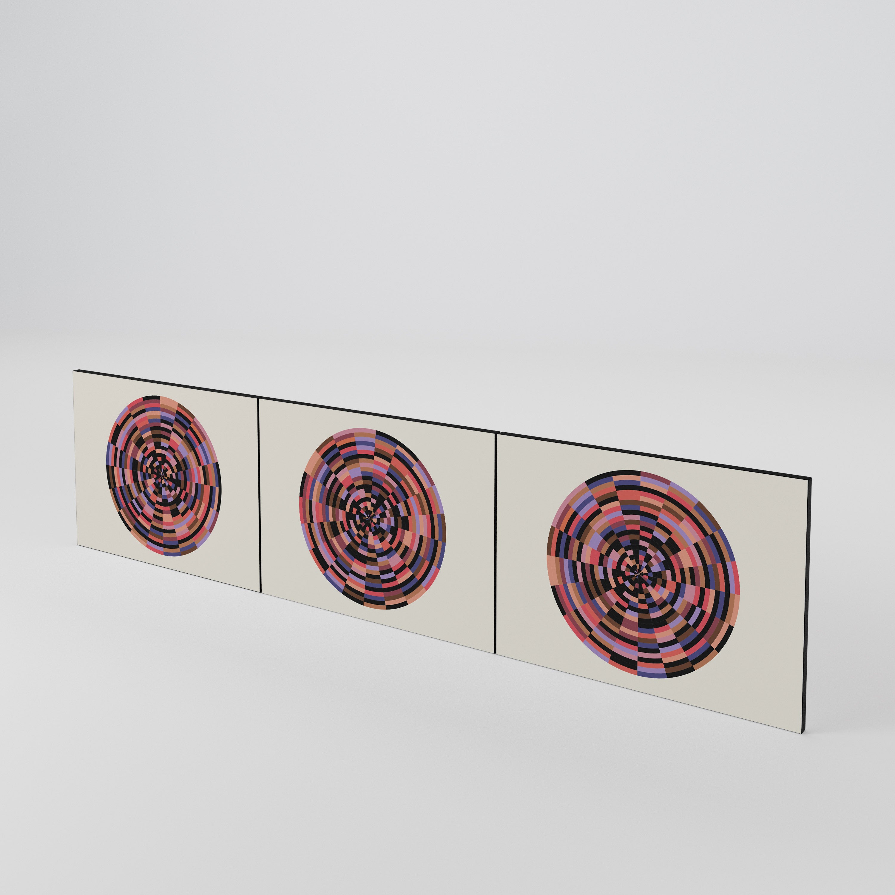 BROWN CIRCLES Conjunto de 3 Portas para Móvel de TV