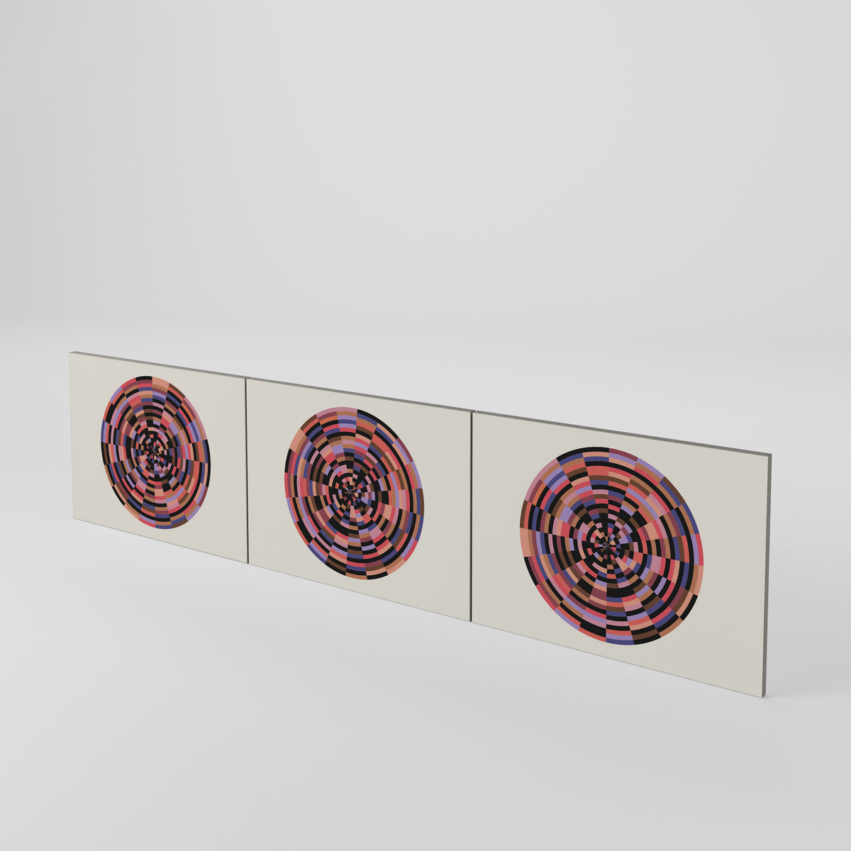 BROWN CIRCLES 3-Piece TV Cabinet Door Set