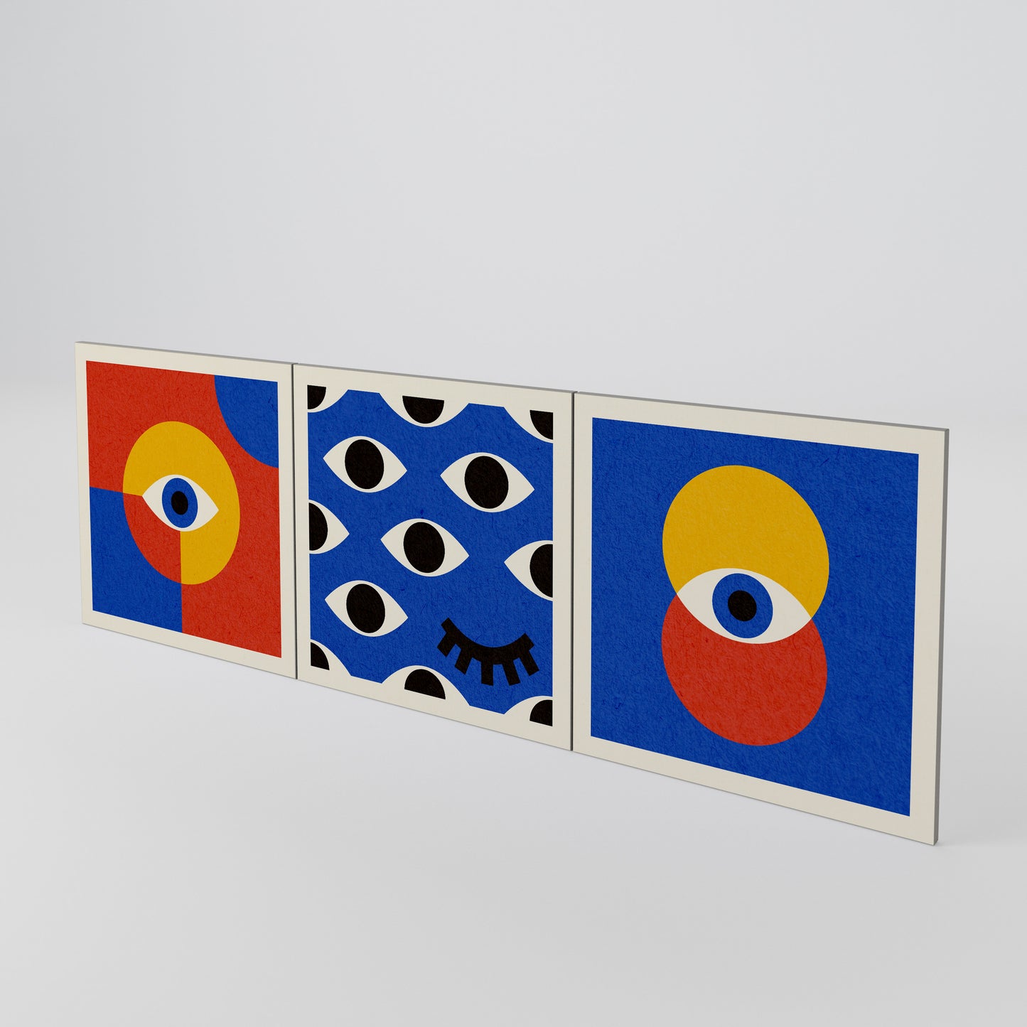 GEOMETRIC EYES Conjunto de 3 Portas para Aparador