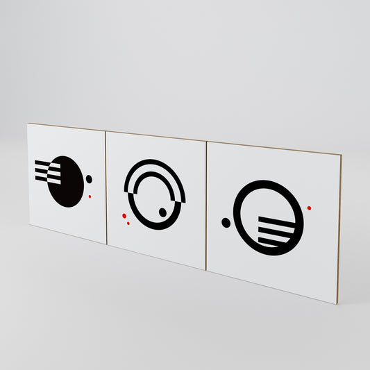 BLACK AND WHITE COMBINATION Conjunto de 3 Portas para Aparador