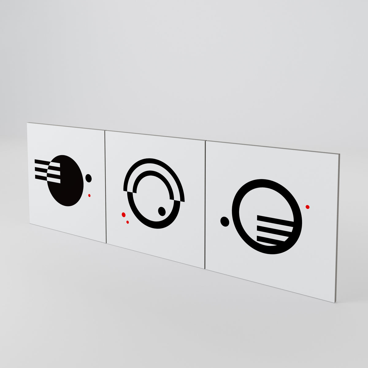 BLACK AND WHITE COMBINATION Conjunto de 3 Portas para Aparador