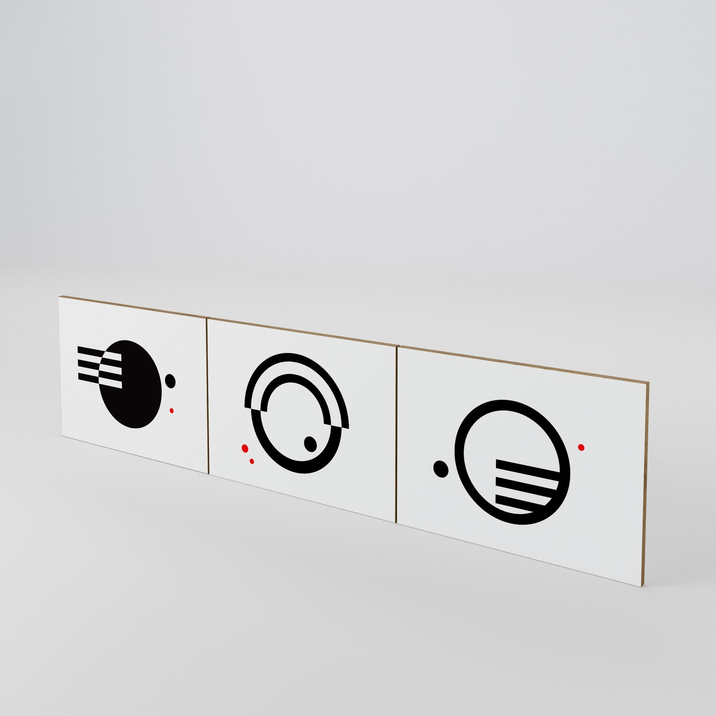 BLACK AND WHITE COMBINATION Conjunto de 3 Portas para Móvel de TV