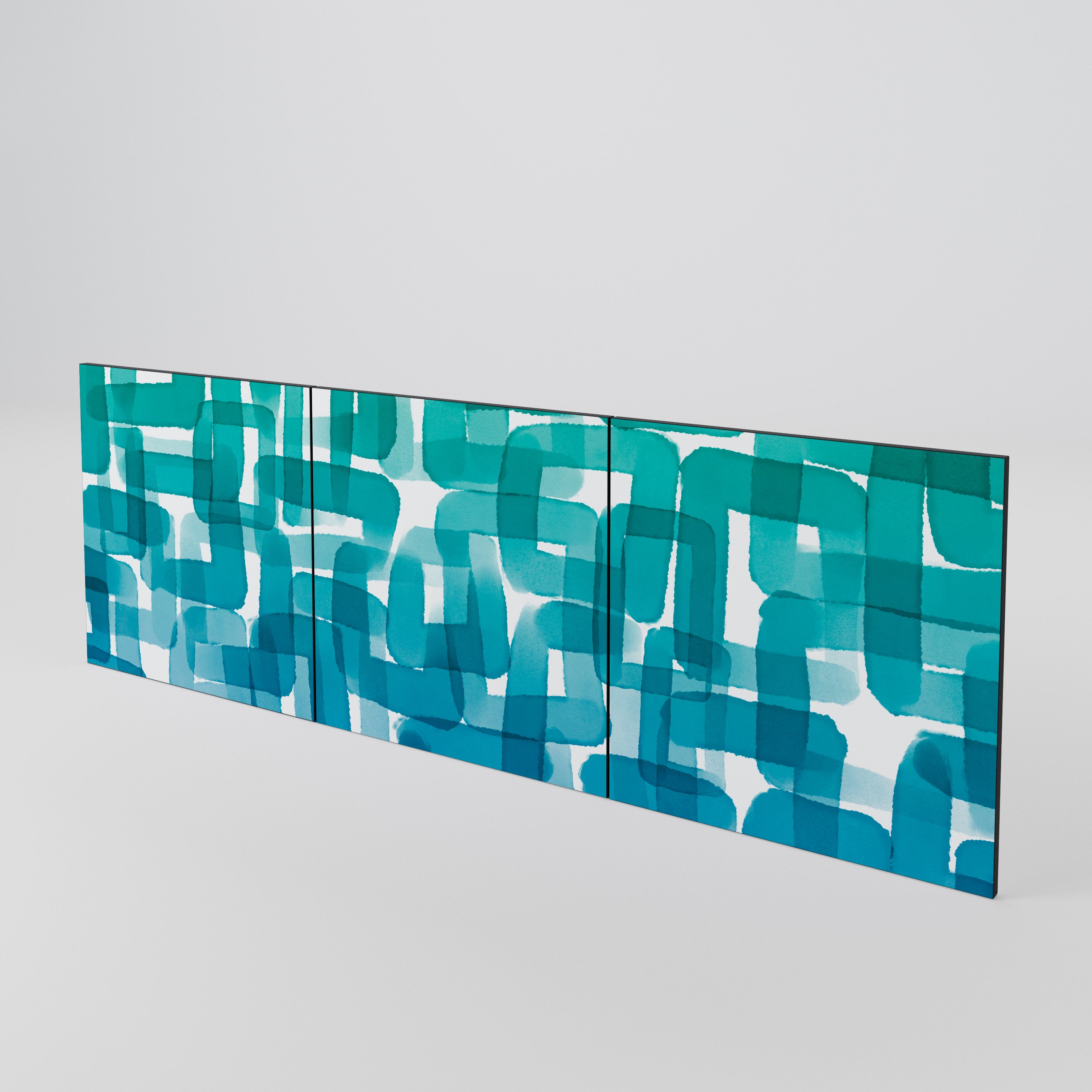 TURQUOISE RECTANGLES Conjunto de 3 Portas para Aparador