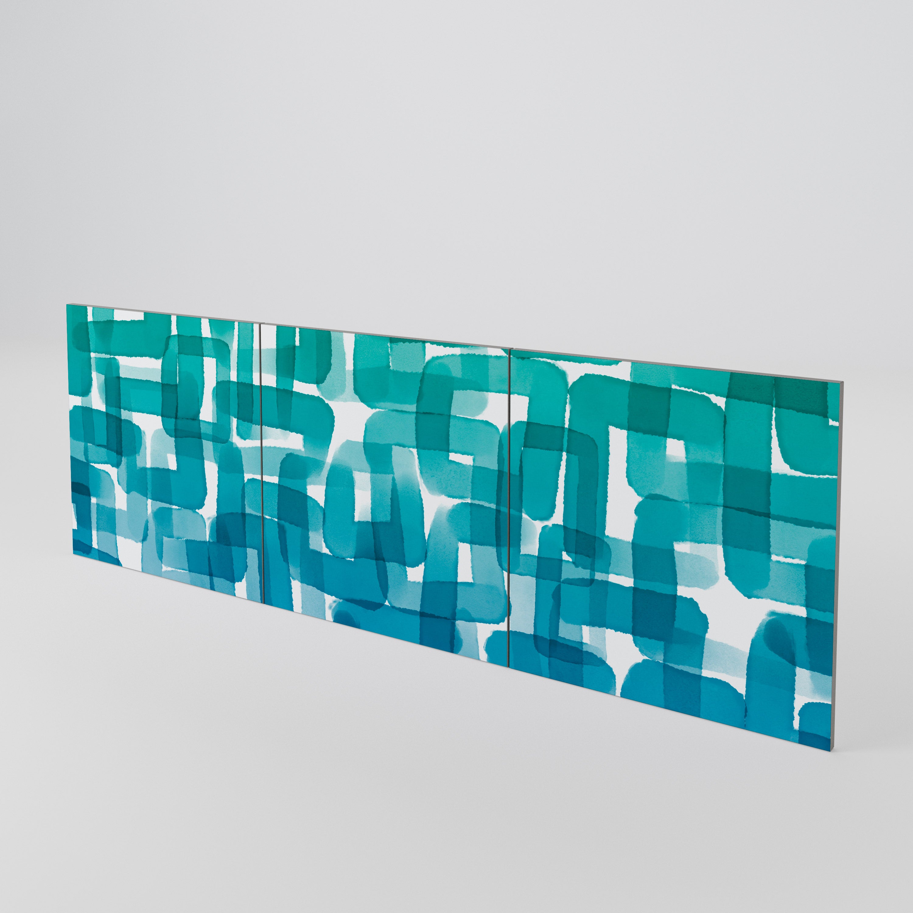 TURQUOISE RECTANGLES Conjunto de 3 Portas para Aparador