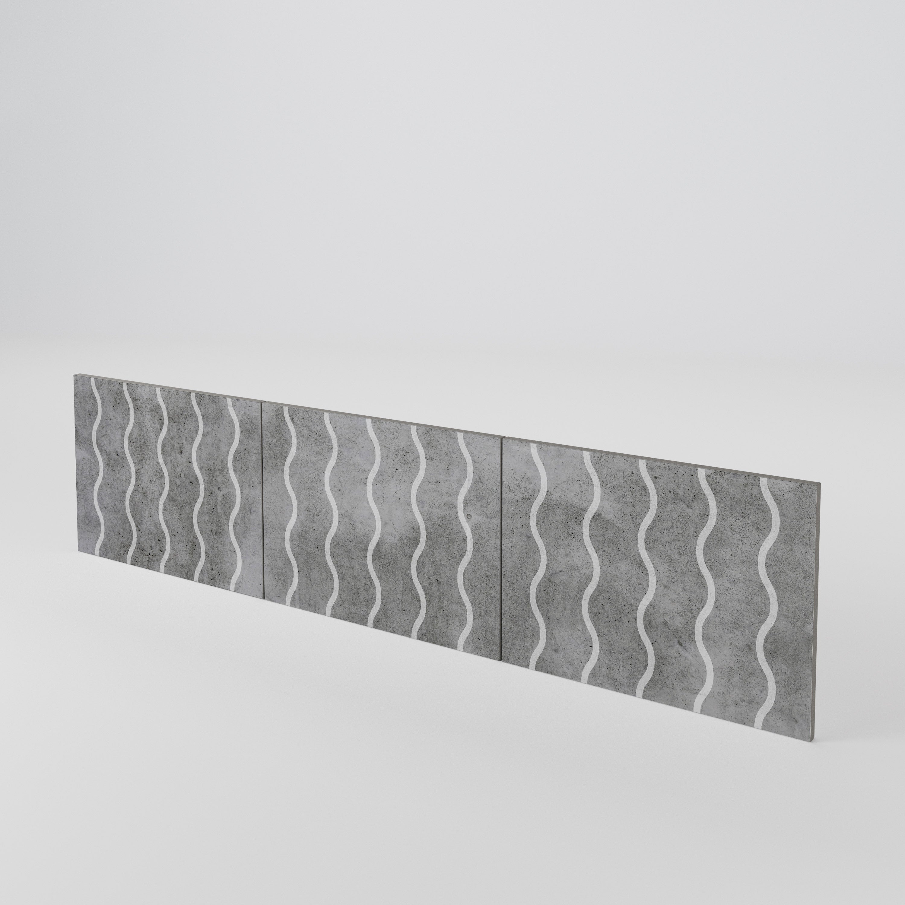WAVES OF CONCRETE 3-Piece TV Cabinet Door Set