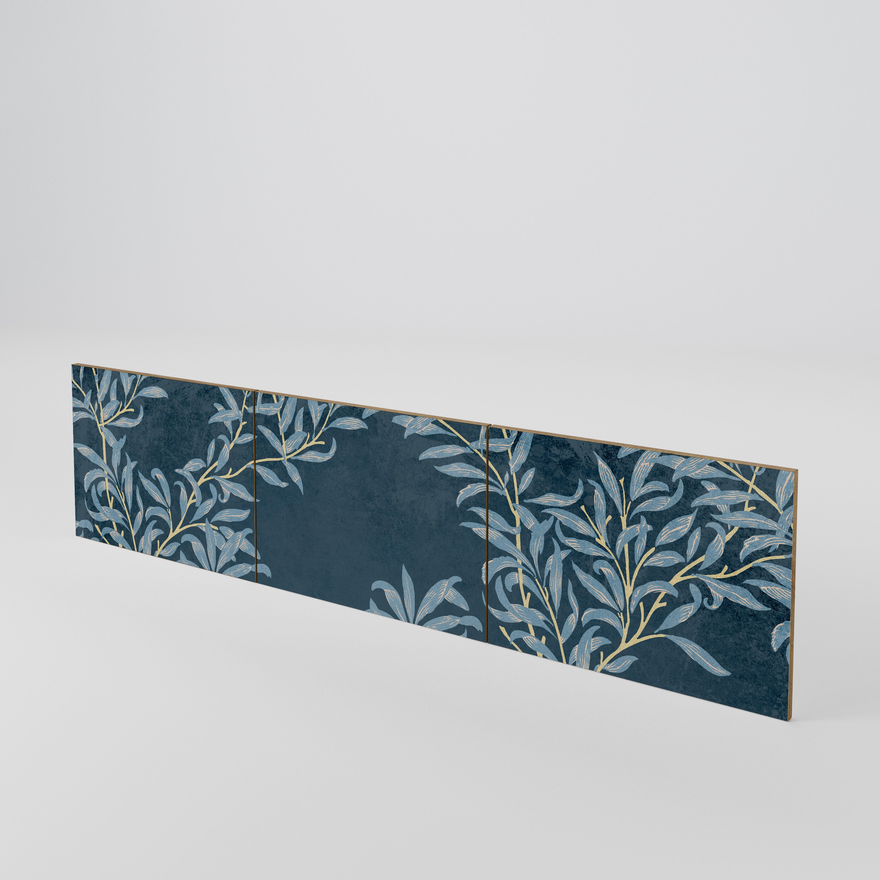 BLUE LEAVES 3-Piece TV Cabinet Door Set