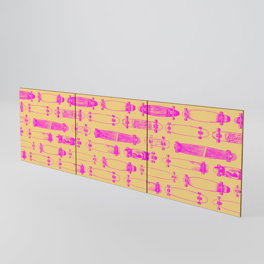 SKATEBOARD ARTISTRY Conjunto de 3 Portas para Aparador