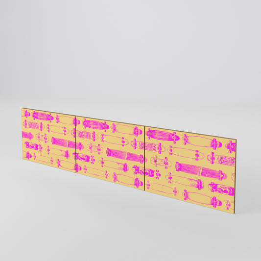 SKATEBOARD ARTISTRY Conjunto de 3 Portas para Móvel de TV
