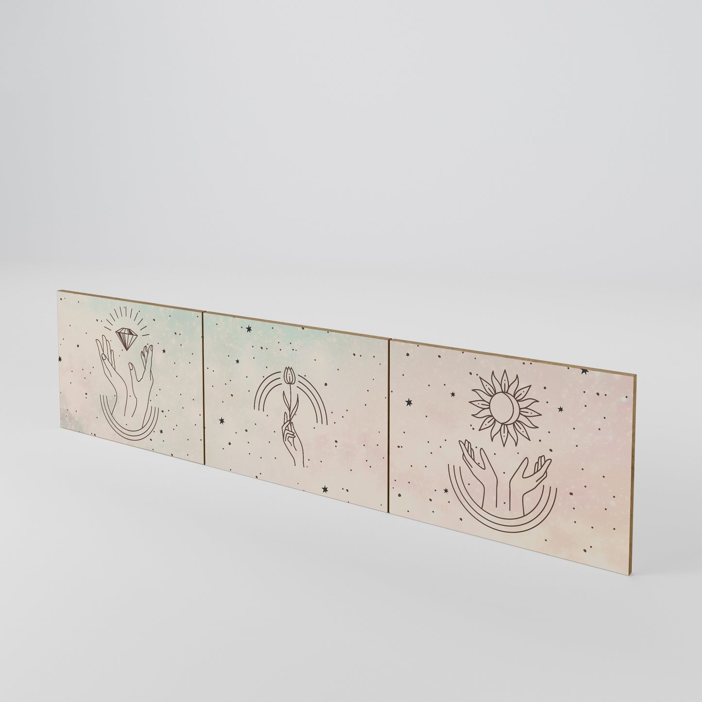 DELICATE BEAUTY Conjunto de 3 Portas para Móvel de TV
