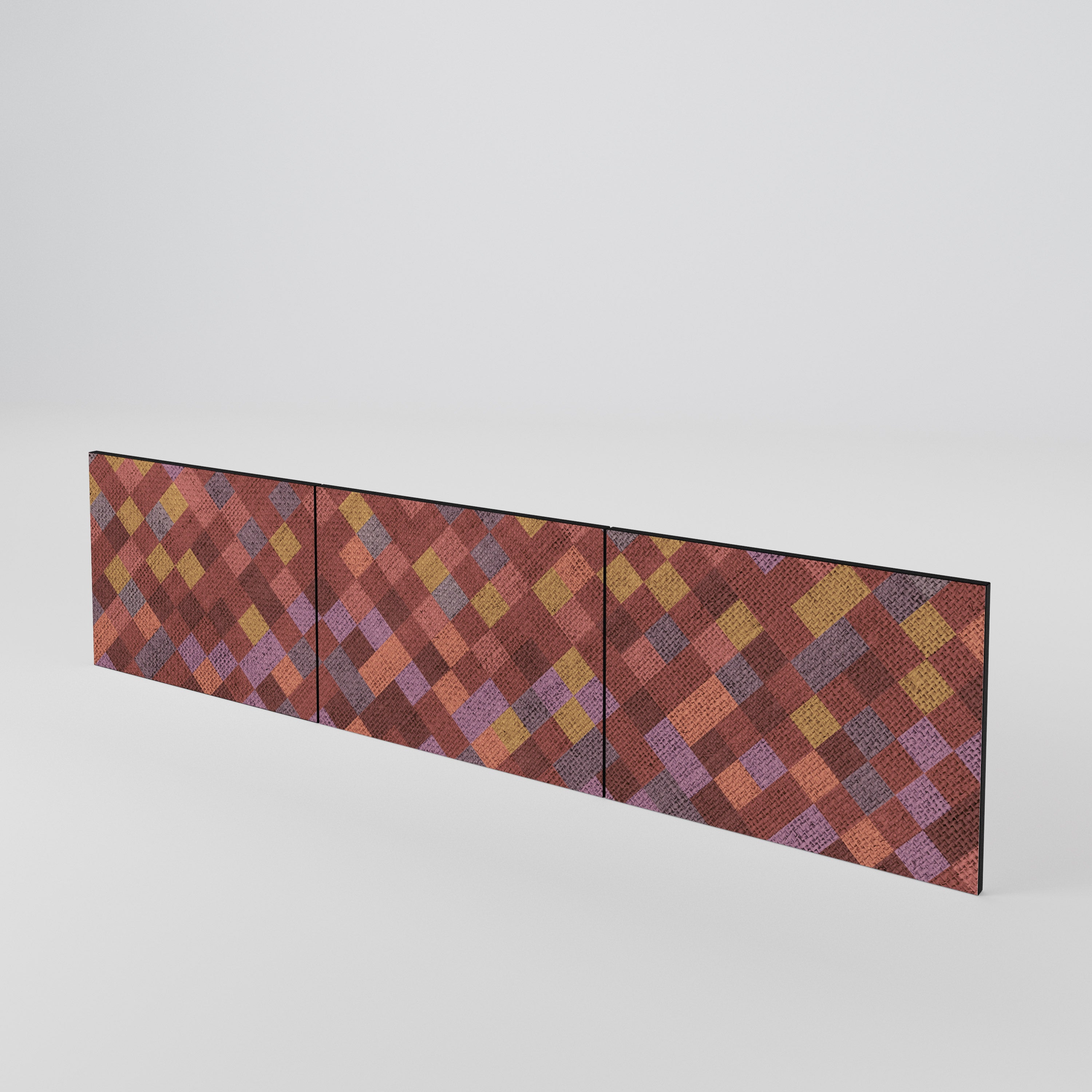 PAINTED SQUARES 3-Piece TV Cabinet Door Set