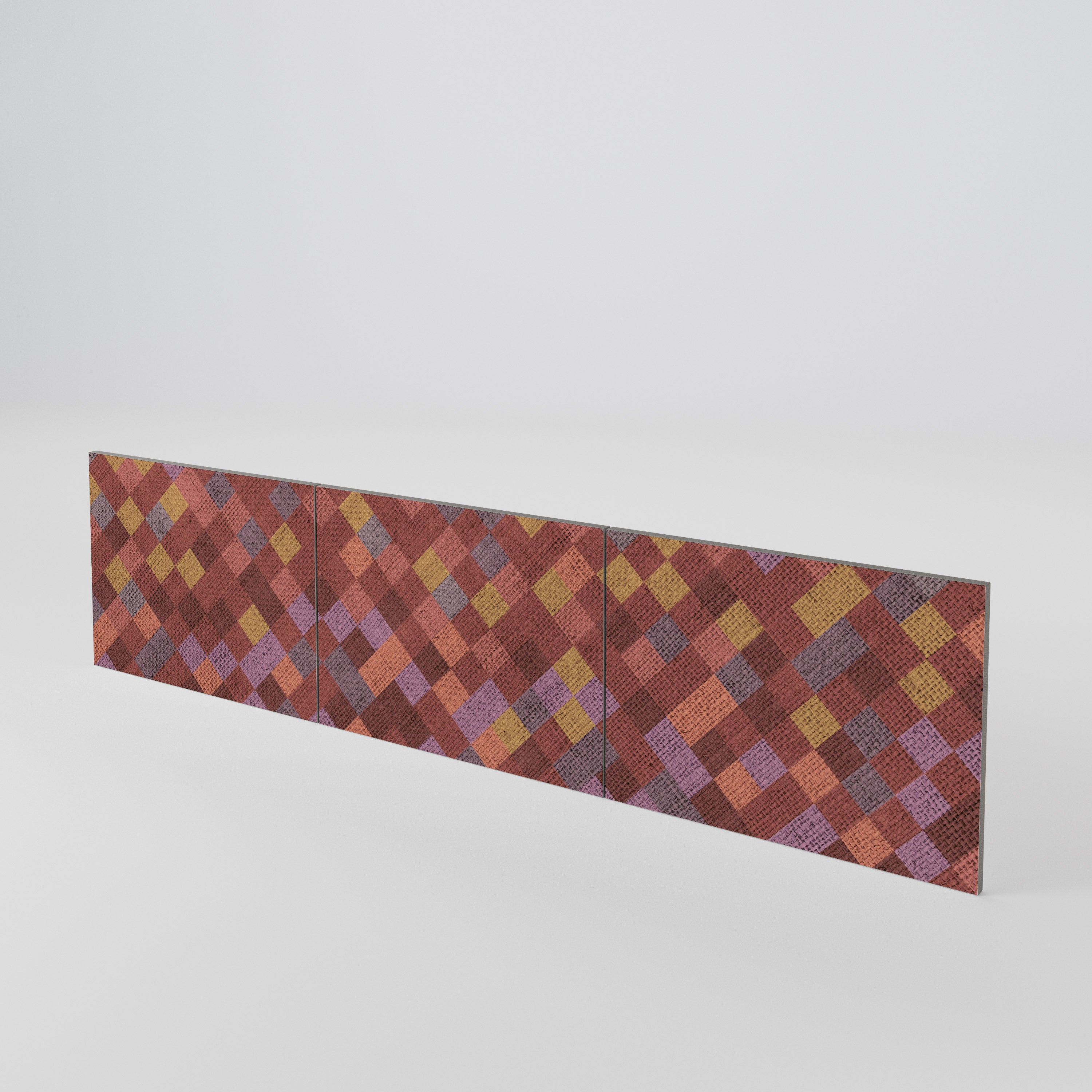 PAINTED SQUARES 3-Piece TV Cabinet Door Set