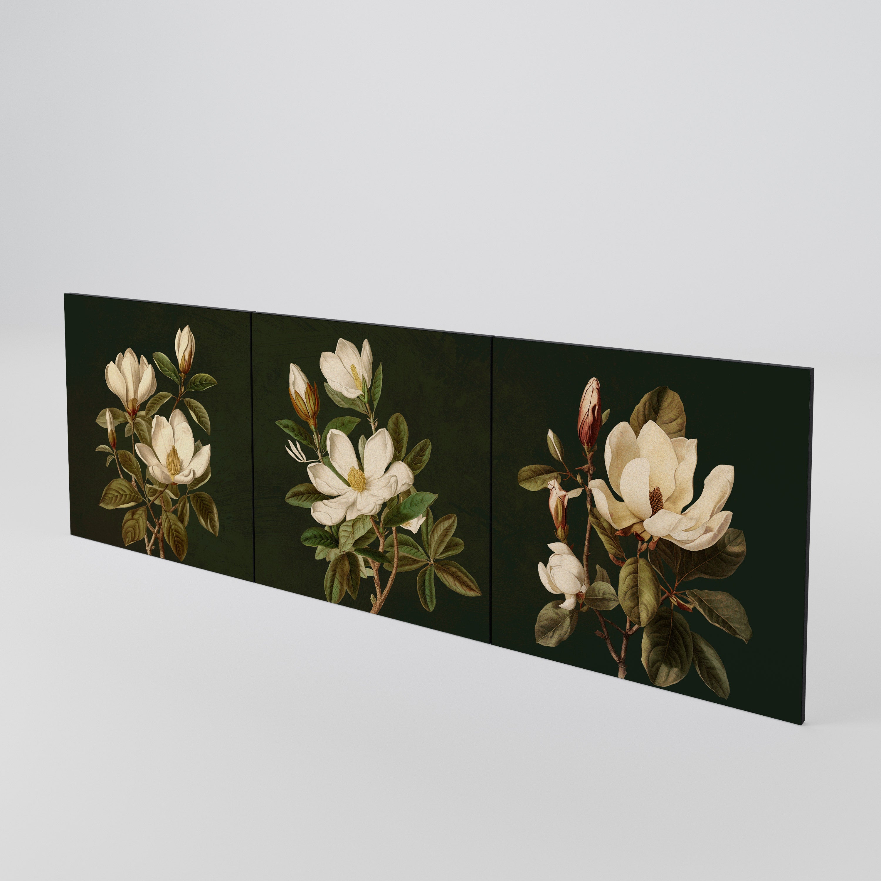 FLORAL NOIR Conjunto de 3 Portas para Aparador