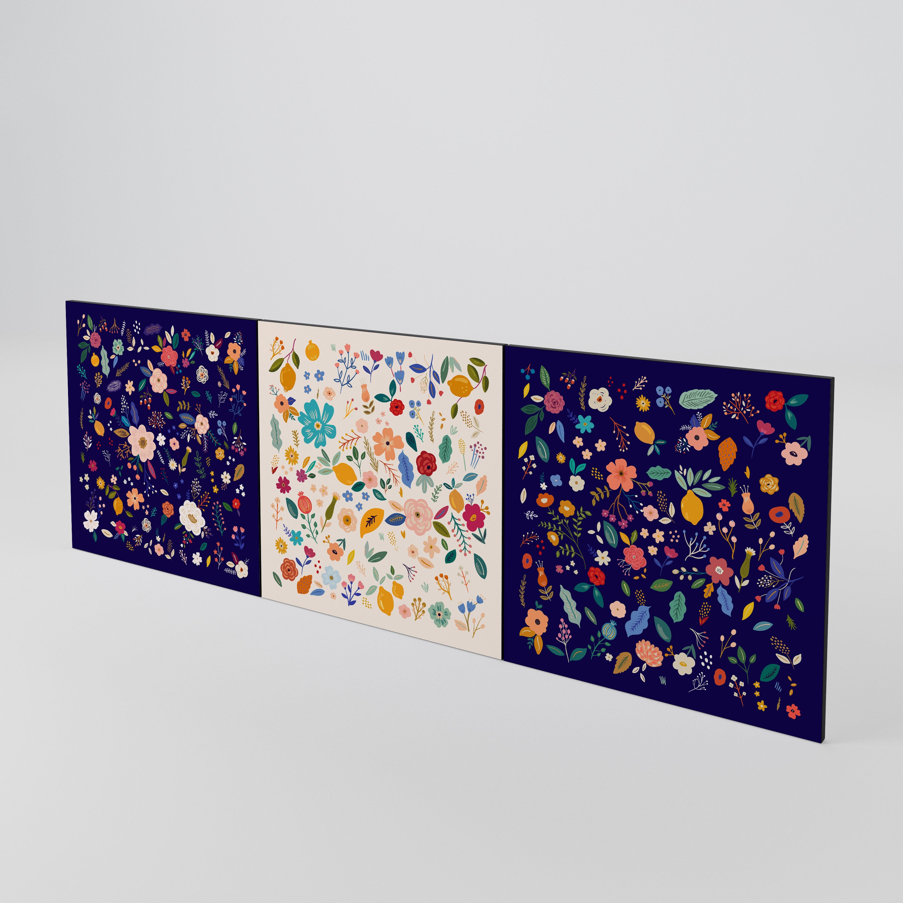 FLORAL COMBINATION Conjunto de 3 Portas para Aparador