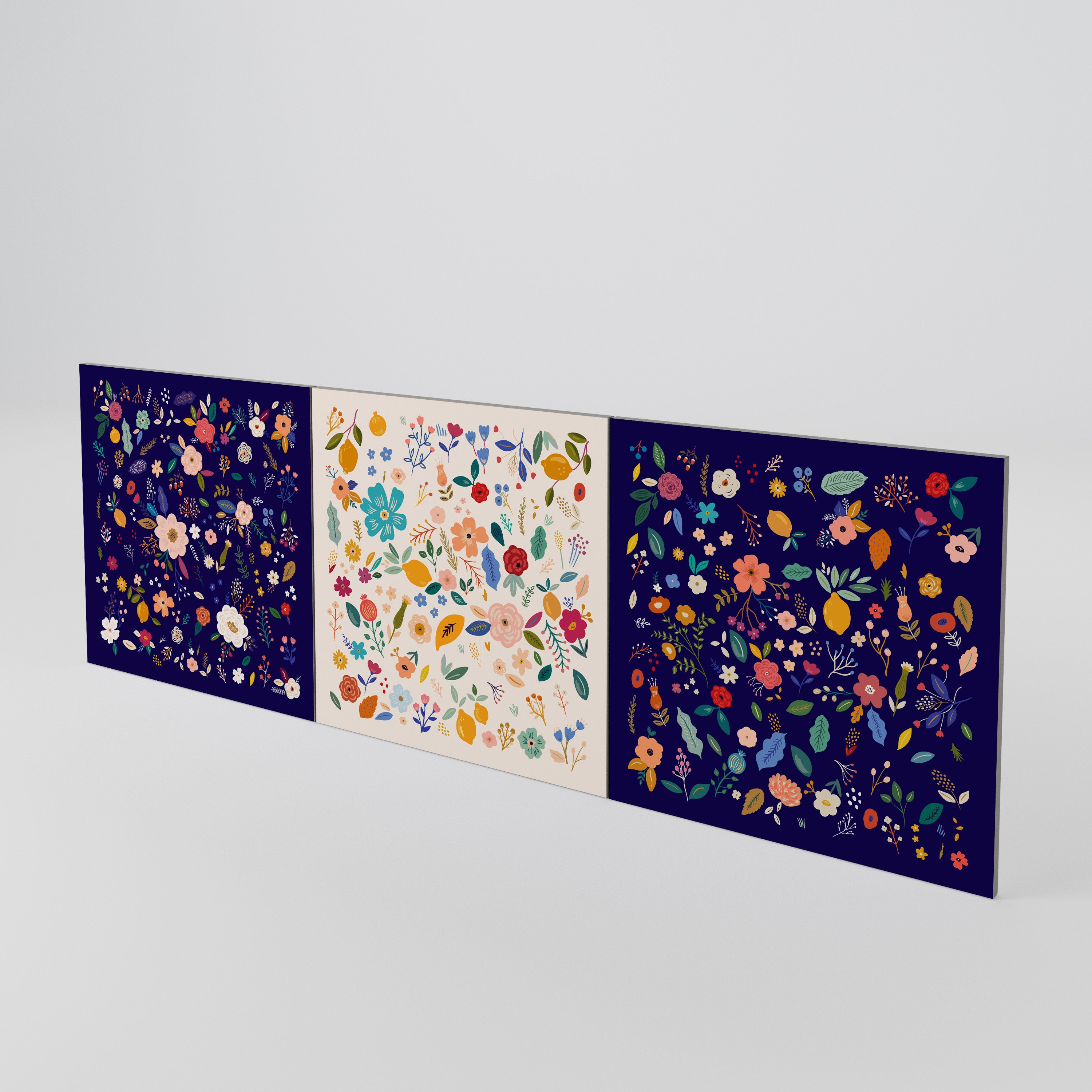 FLORAL COMBINATION Conjunto de 3 Portas para Aparador