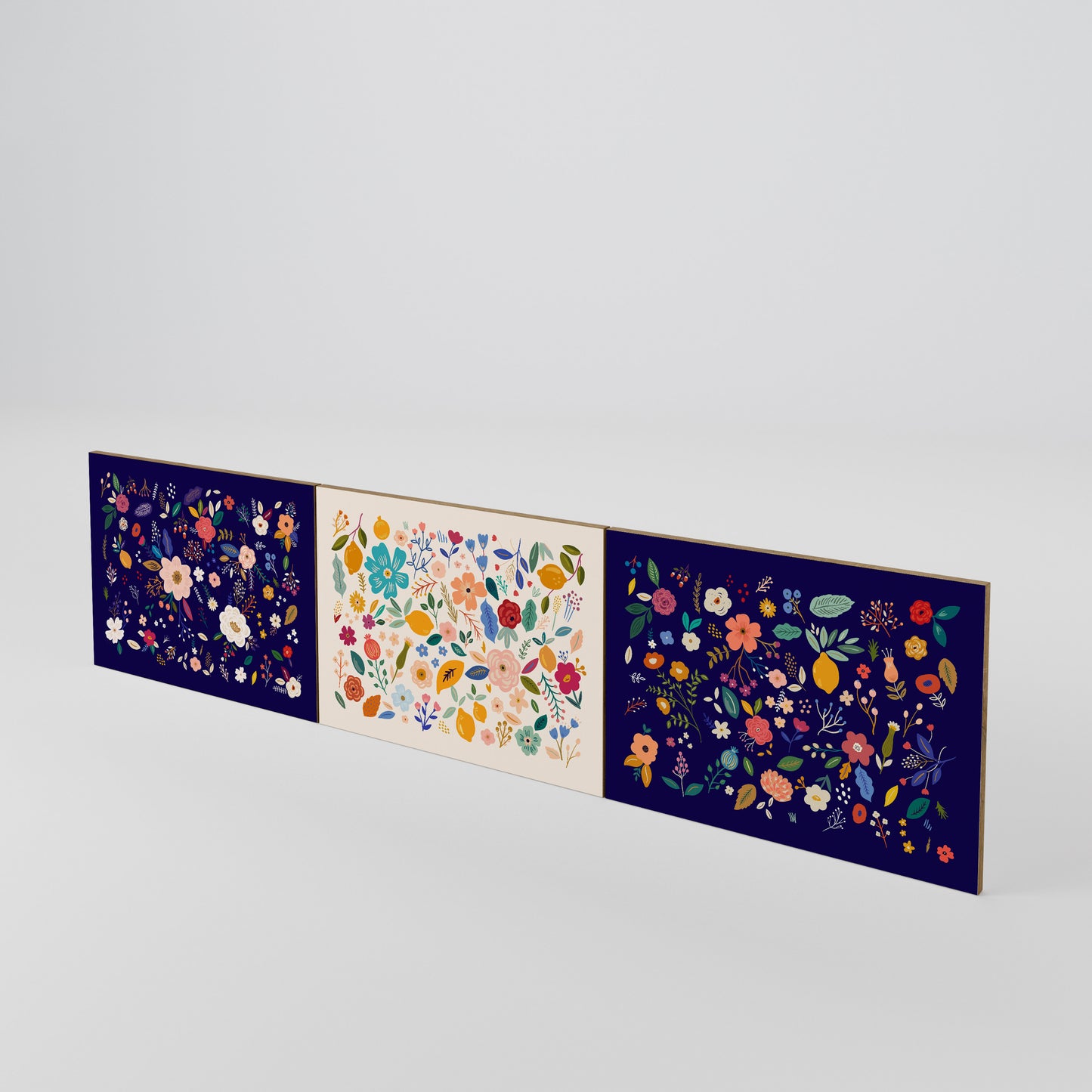 FLORAL COMBINATION Conjunto de 3 Portas para Móvel de TV