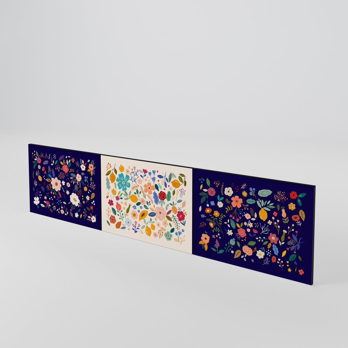 FLORAL COMBINATION 3-Piece TV Cabinet Door Set