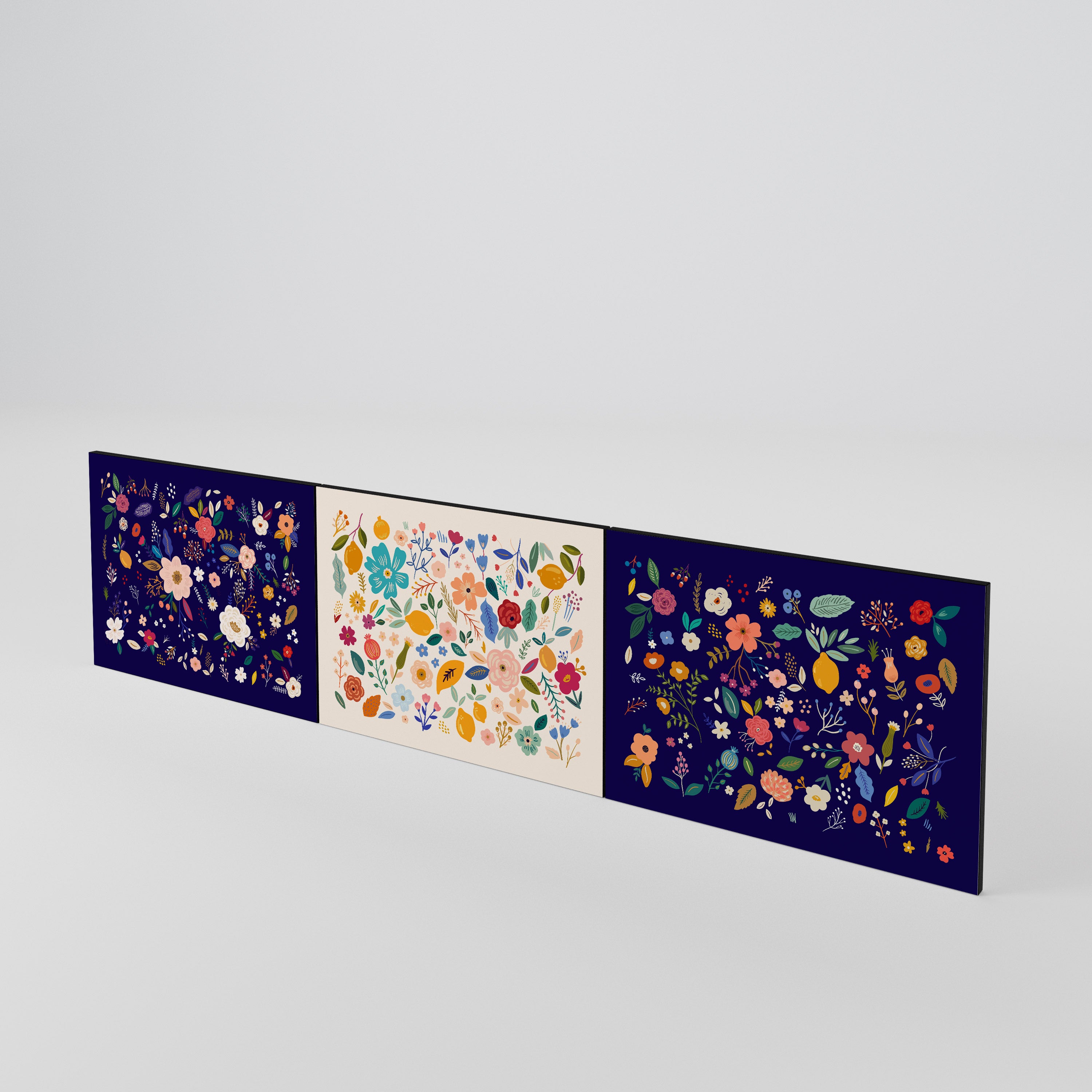 FLORAL COMBINATION Conjunto de 3 Portas para Móvel de TV