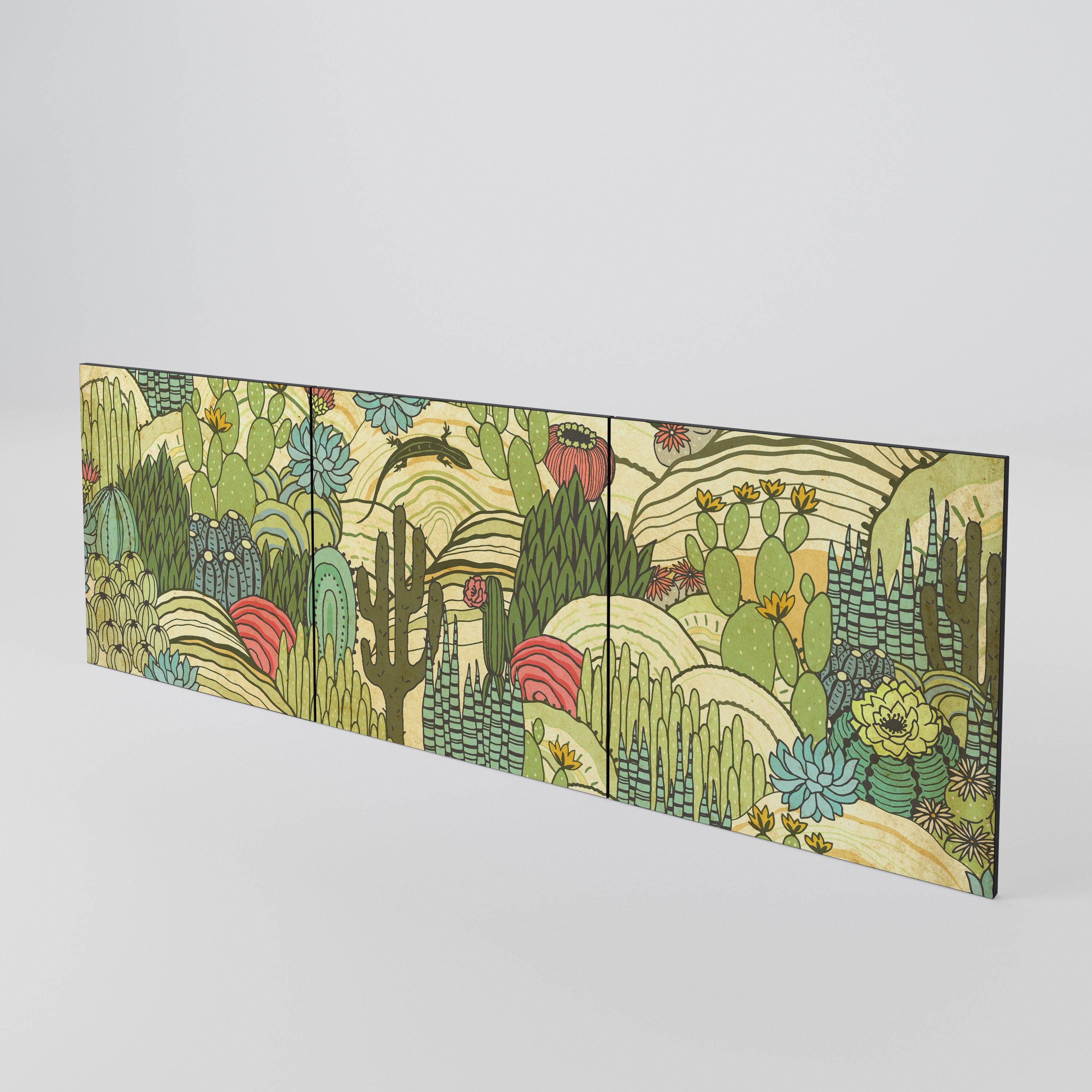 SUCCULENTS KALEIDOSCOPE Conjunto de 3 Portas para Aparador