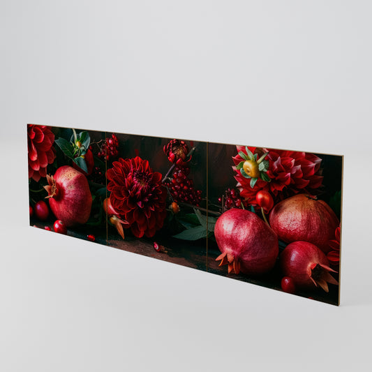 DAHLIAS AND POMEGRANATES Conjunto de 3 Portas para Aparador