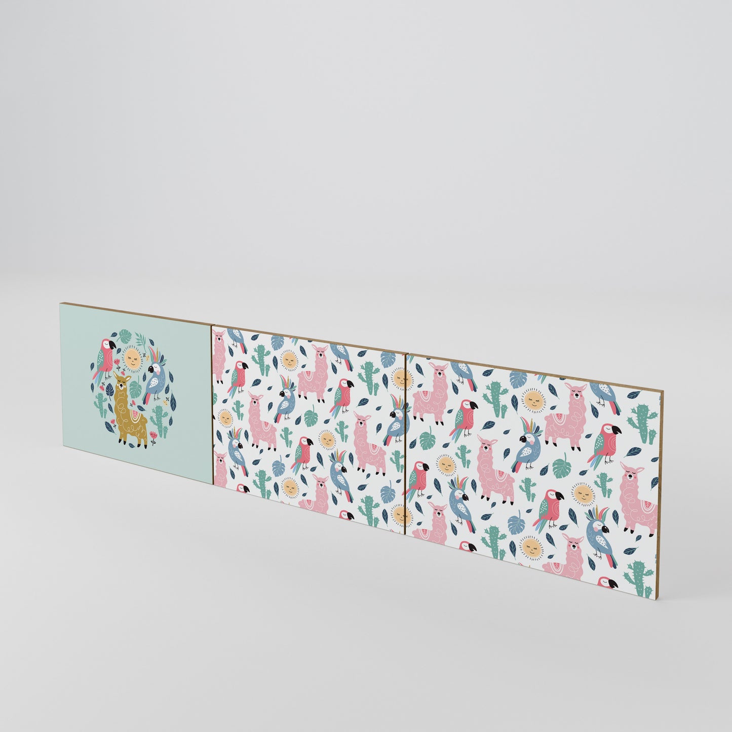 COLORFUL ALPACAS Conjunto de 3 Portas para Móvel de TV