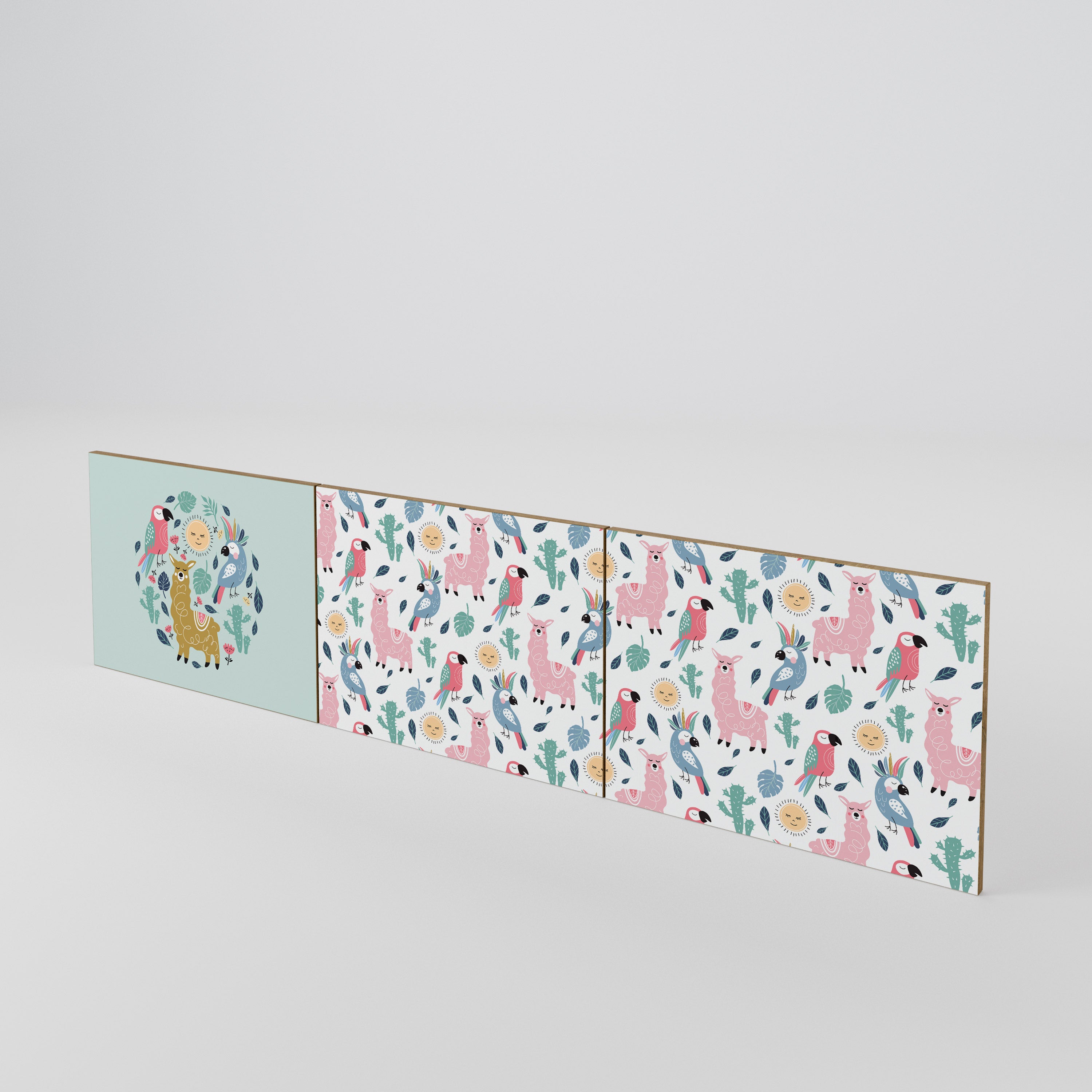 COLORFUL ALPACAS Conjunto de 3 Portas para Móvel de TV