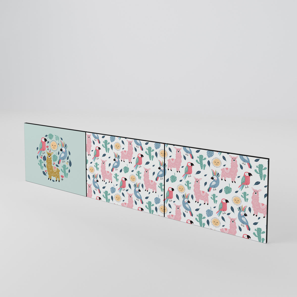 COLORFUL ALPACAS 3-Piece TV Cabinet Door Set