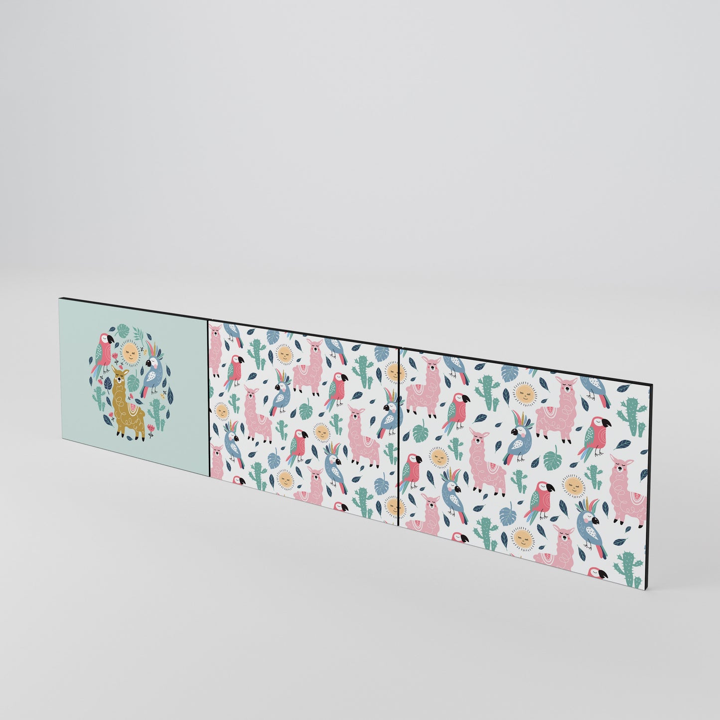 COLORFUL ALPACAS Conjunto de 3 Portas para Móvel de TV