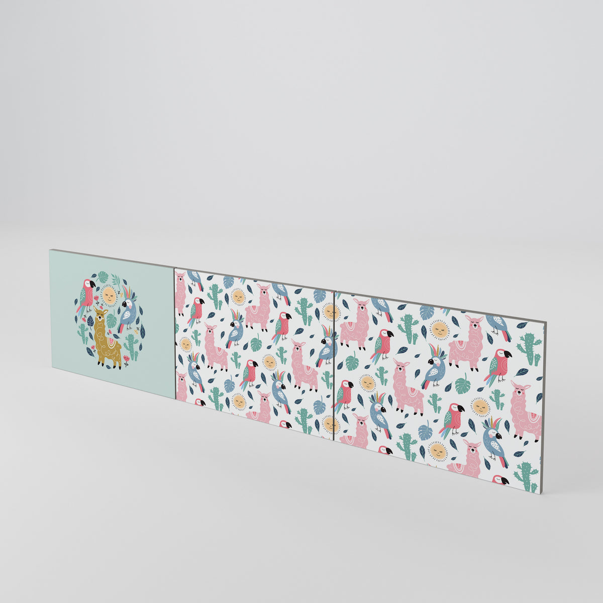COLORFUL ALPACAS Conjunto de 3 Portas para Móvel de TV