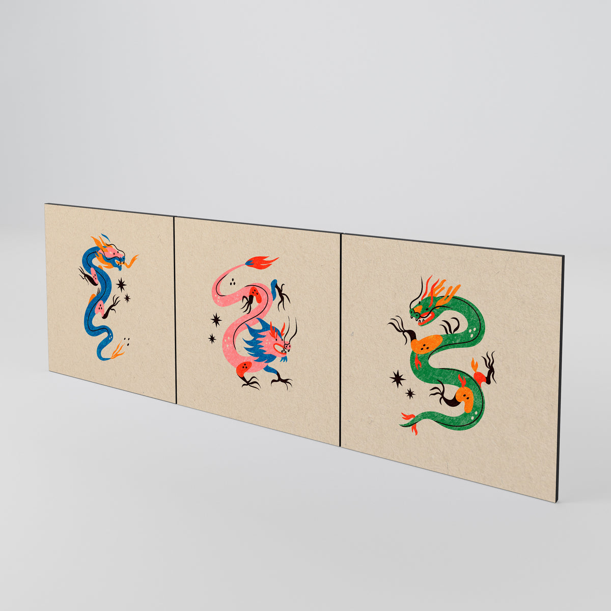 MYTHOLOGICAL CREATURES Conjunto de 3 Portas para Aparador