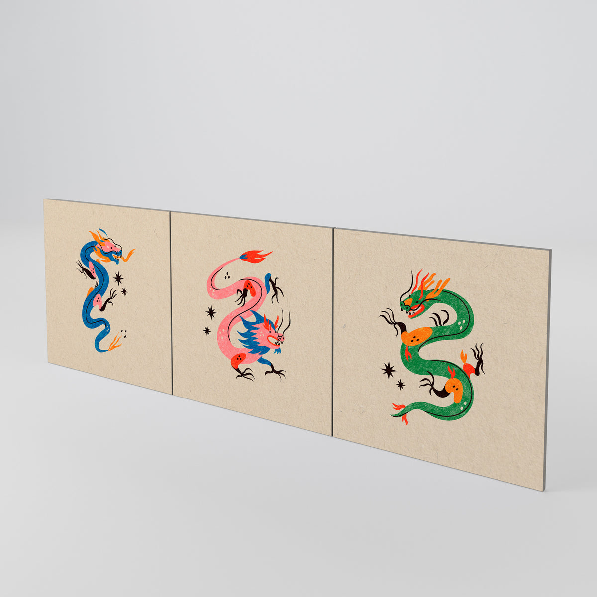 MYTHOLOGICAL CREATURES Conjunto de 3 Portas para Aparador