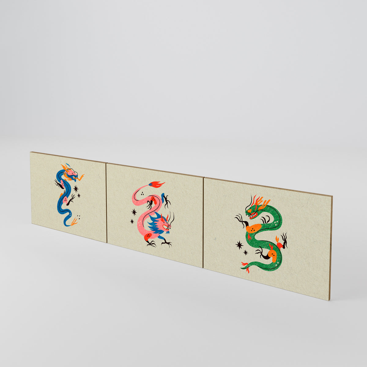 MYTHOLOGICAL CREATURES Conjunto de 3 Portas para Móvel de TV