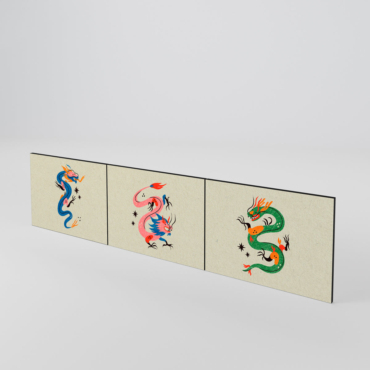 MYTHOLOGICAL CREATURES Conjunto de 3 Portas para Móvel de TV