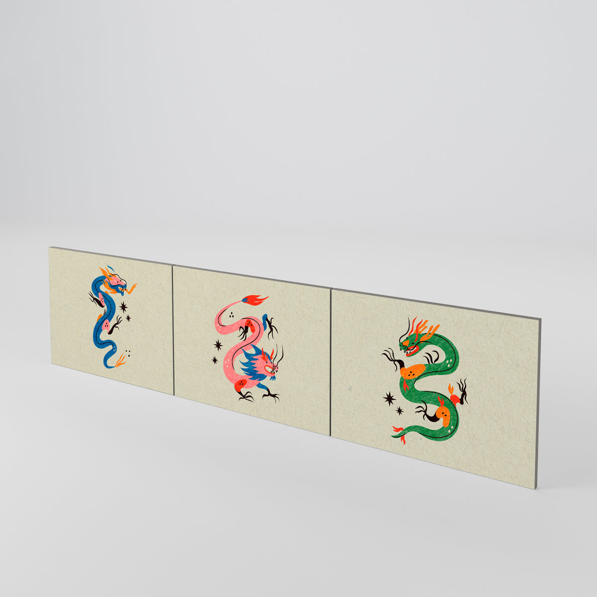 MYTHOLOGICAL CREATURES Conjunto de 3 Portas para Móvel de TV