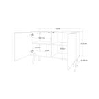 DAWN BLOOM 2-Door Sideboard in Grey Finish