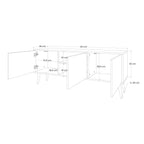 HEAVENLY BLOOM 3-Door TV Stand in Black Finish