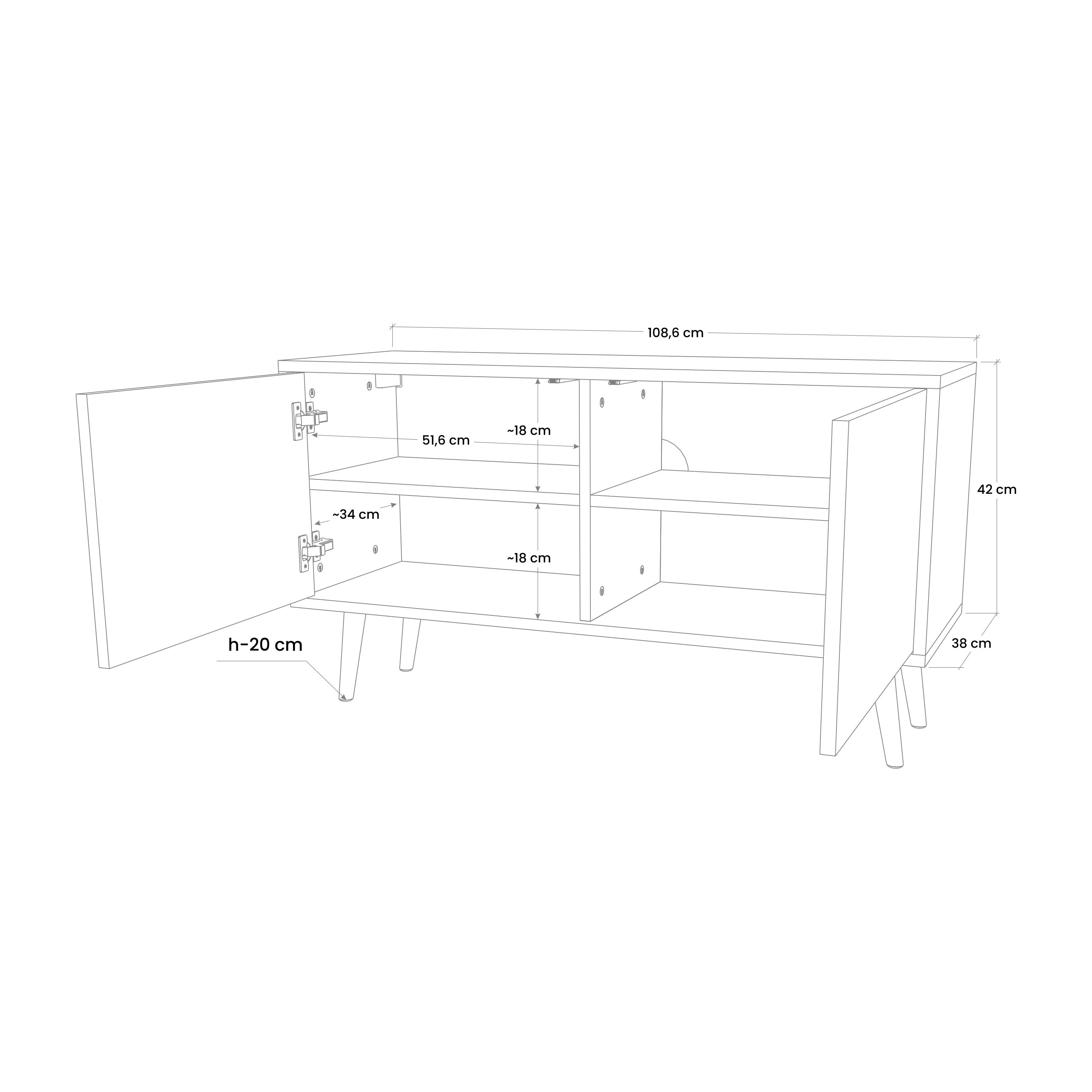 BOTANICAL HURRICANE Compact 2-Door TV Cabinet